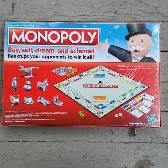 Original Genuine Hasbro Monopoly Classic Edition Family Traditional 8 Token Game - Picture 4 of 6